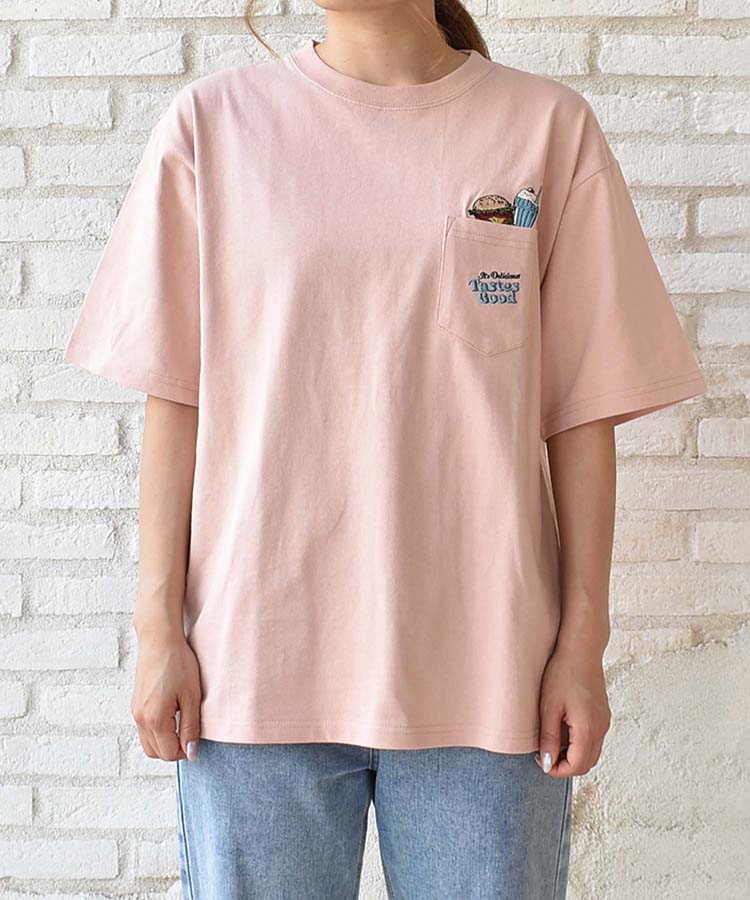 ≪SALE≫刺繍ポケットハンバーガーTシャツ