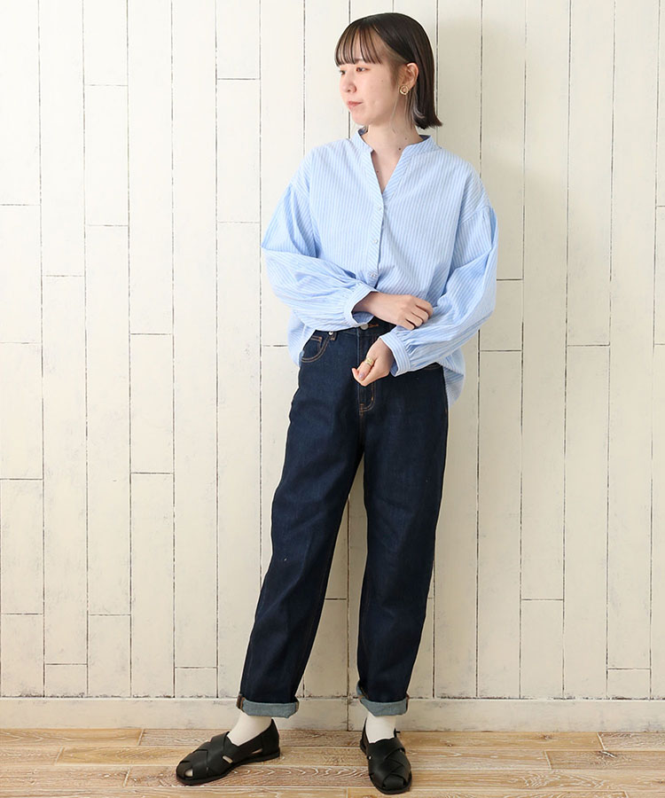 ≪SALE≫ストライプ襟2WAYブラウス