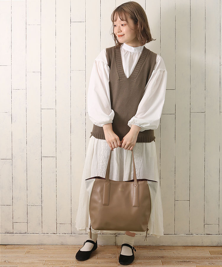 ≪SALE≫ニットベスト付ブラウス