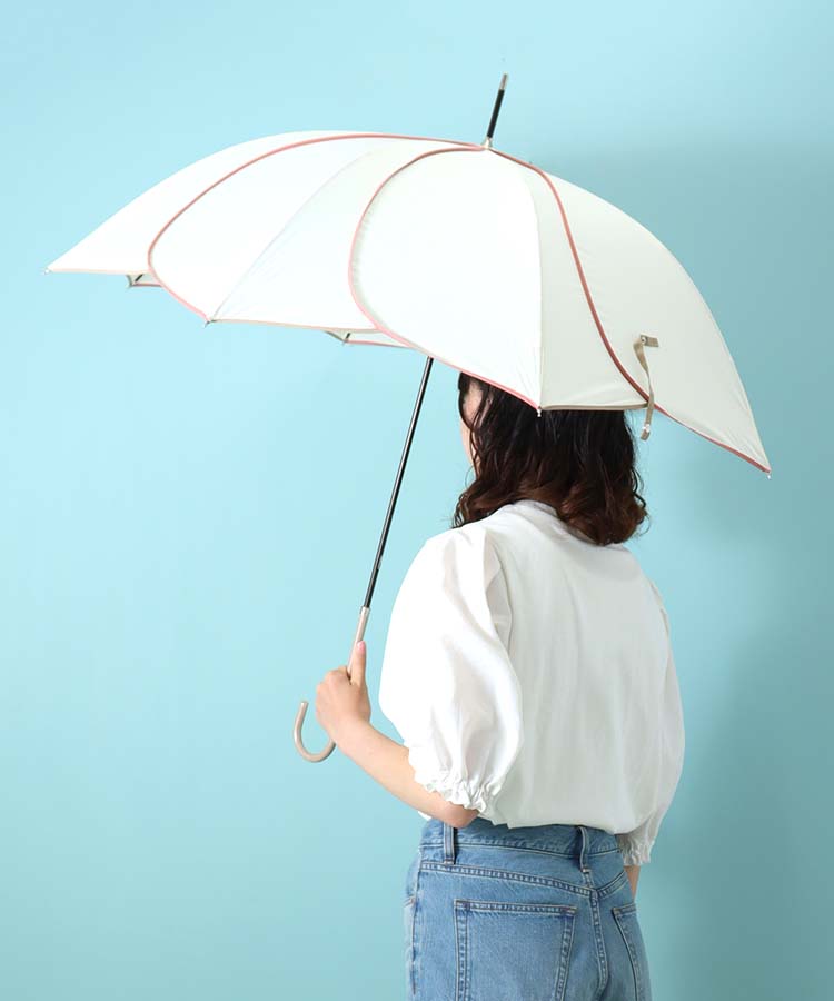 バイカラーパイピング雨長傘