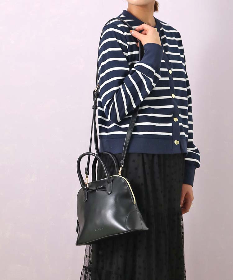 ≪OUTLET≫le petaleリボン合皮ボストン