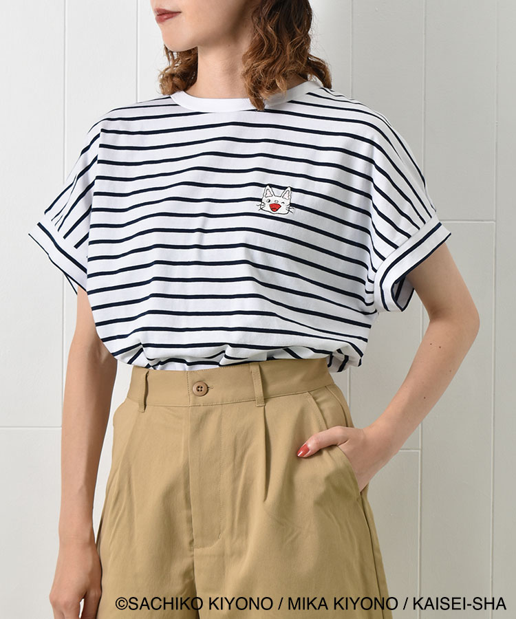 ノンタンボーダー刺繍Tシャツ