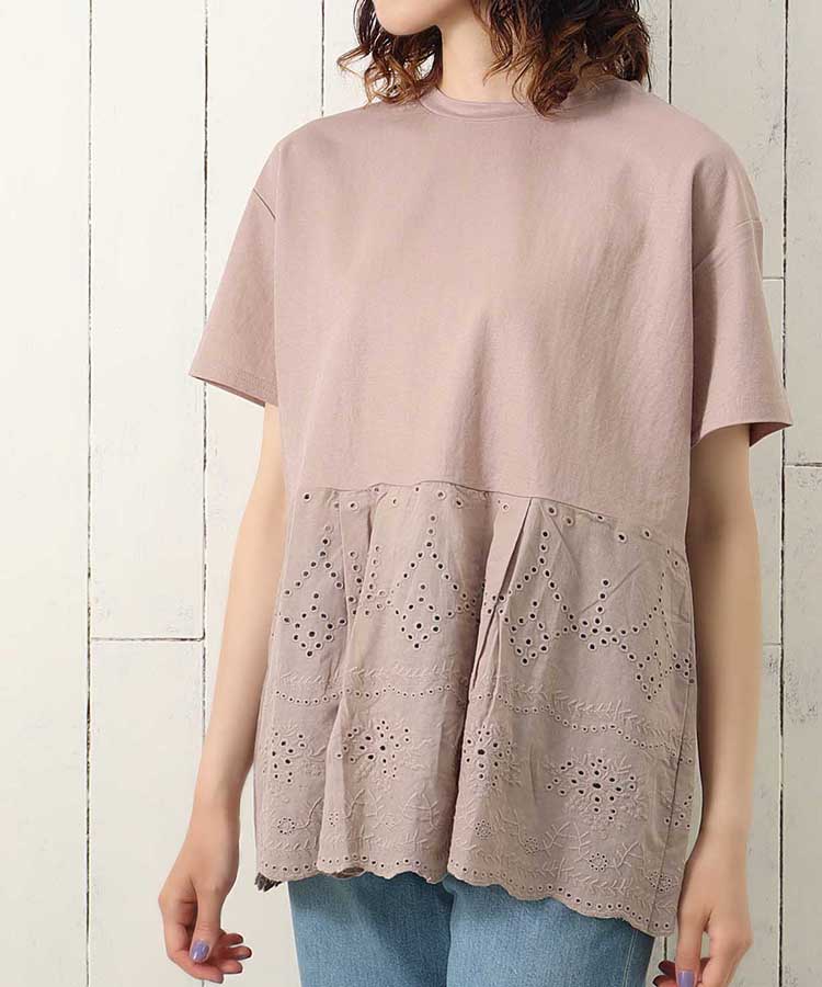 ≪SALE≫冷感カノコスカラップレース切替プルオーバー