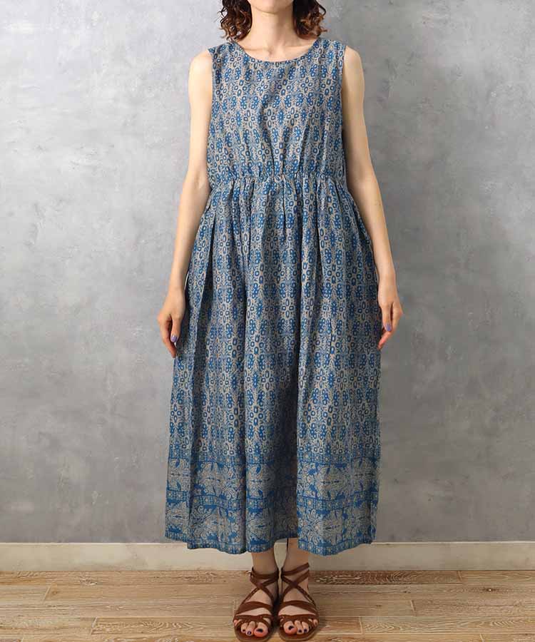 ≪SALE≫袖なし総柄ワンピース25NO5