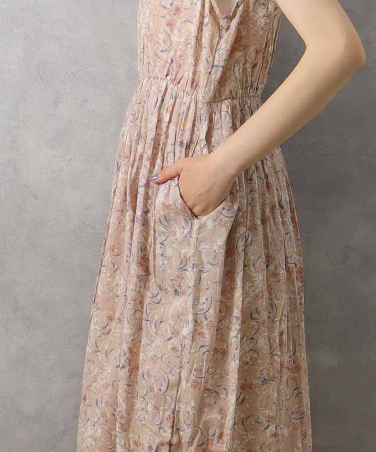 ≪SALE≫袖なし総柄ワンピース25NO4