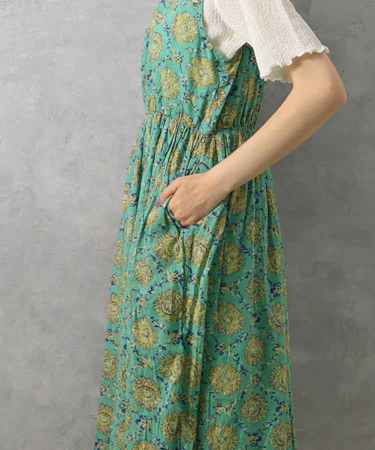 ≪SALE≫袖なし総柄ワンピース25NO3