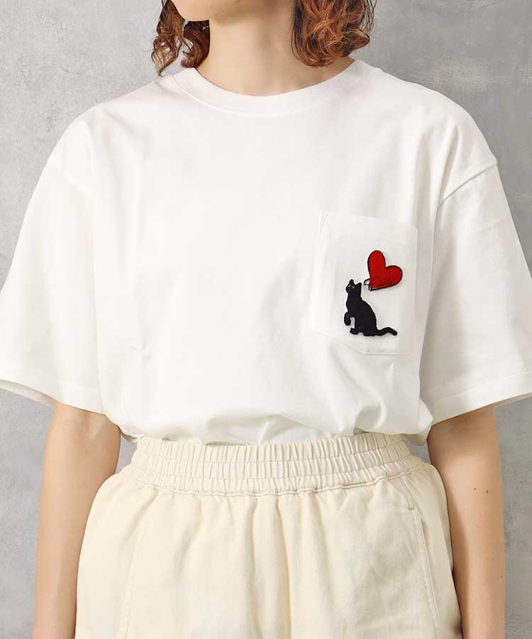 ハートネコポケットＴシャツ