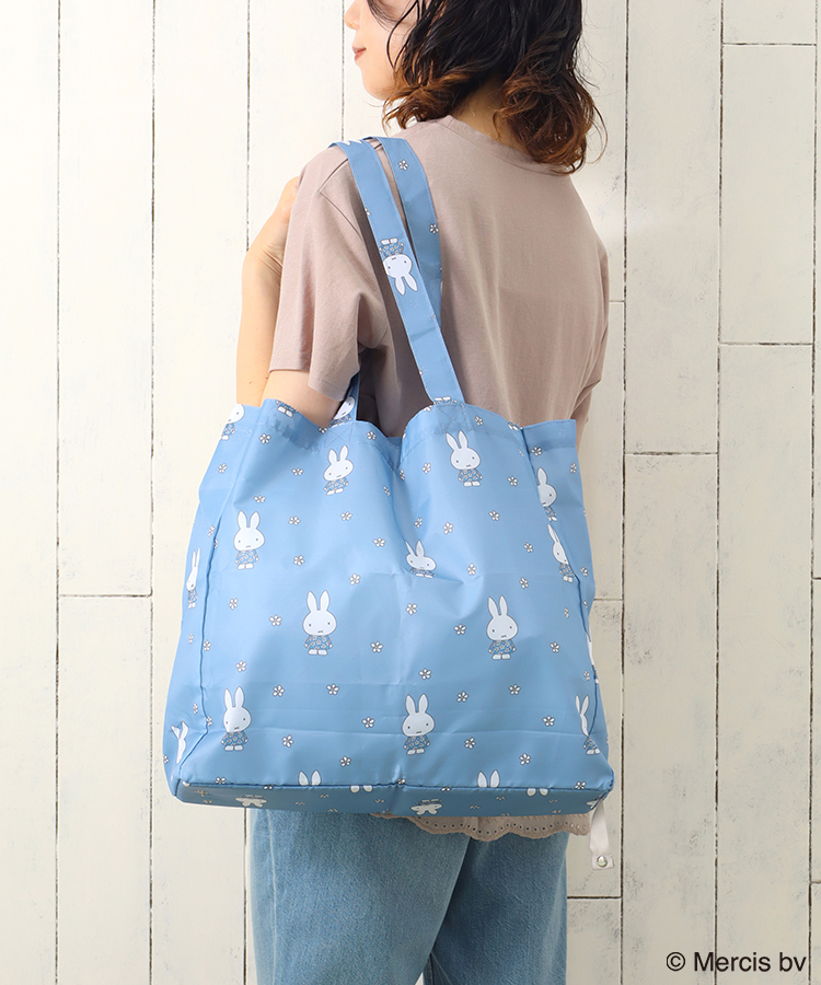 MIFFY BLUE FLOWERショッピングバッグM