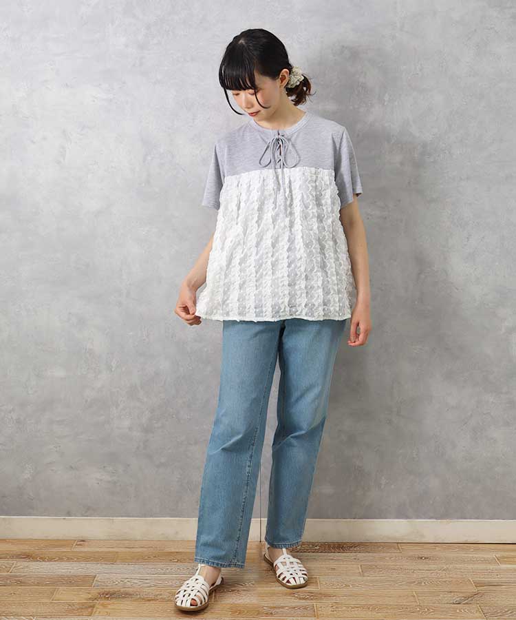 le petaleドビーフリル切り替えＴシャツ