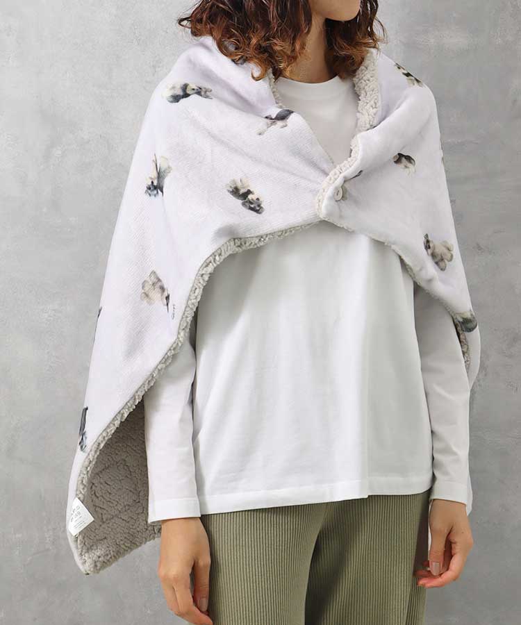 モチーフプリント3wayひざ掛け