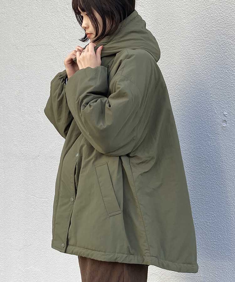 フード付きキルト中綿ブルゾン