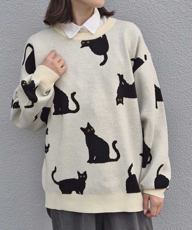 【WEB限定】アニマル総柄ニット