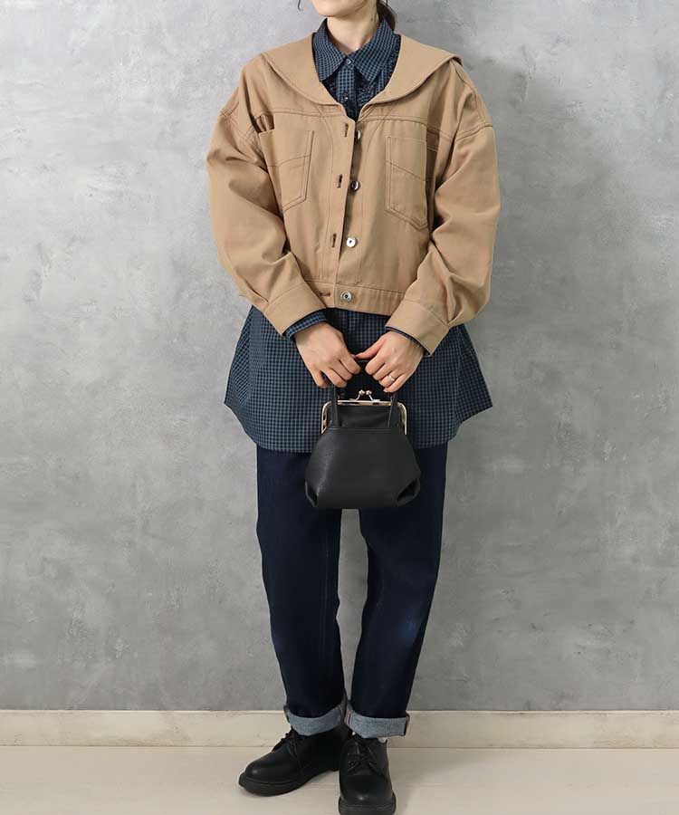 ハンドル付きがま口ミニショルダー