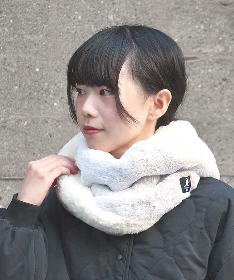 ≪SALE≫KANGOLスノートップファー配色スヌード