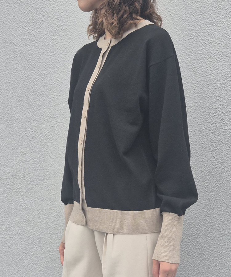 バイカラーカーディガン