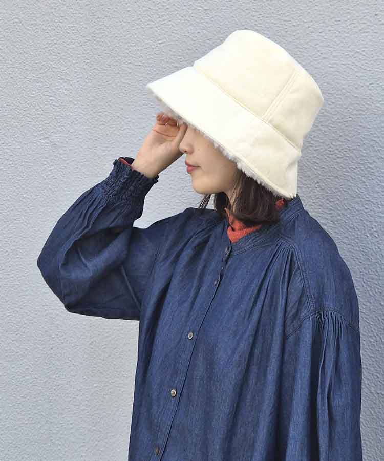 フェイクムートンバケットハット