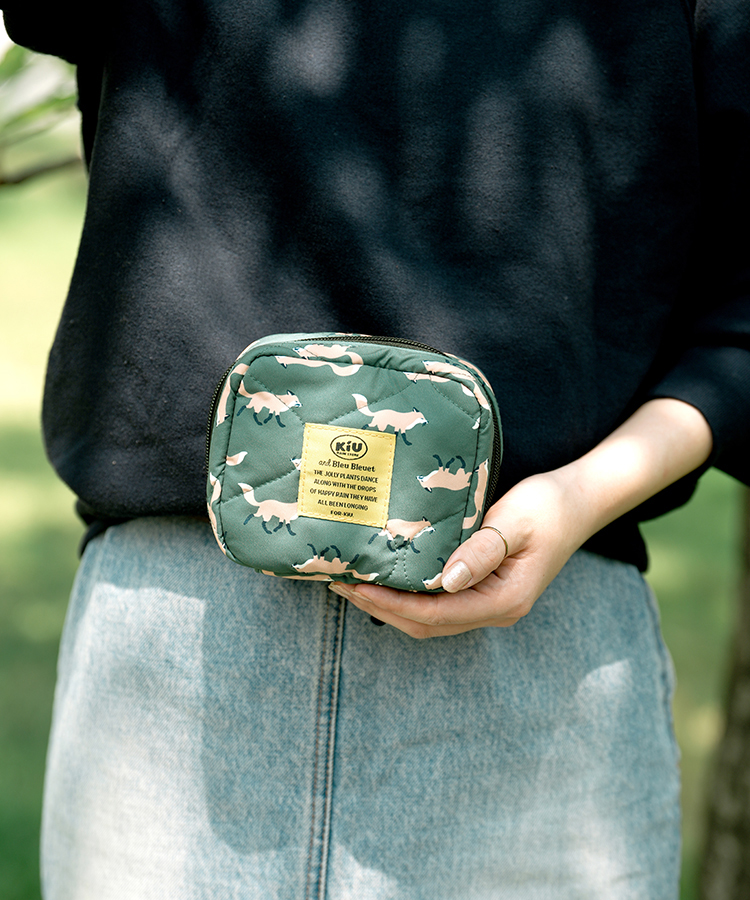 【KiU and BleuBleuet】KiUパデッドスクエアポーチ