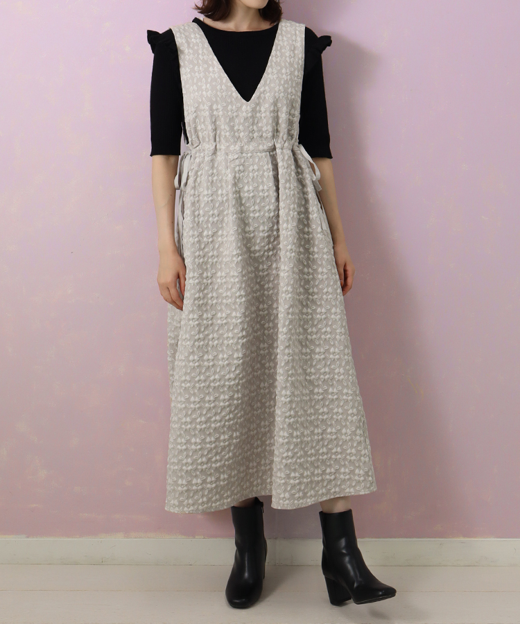 le petaleフラワージャガードジャンパースカート