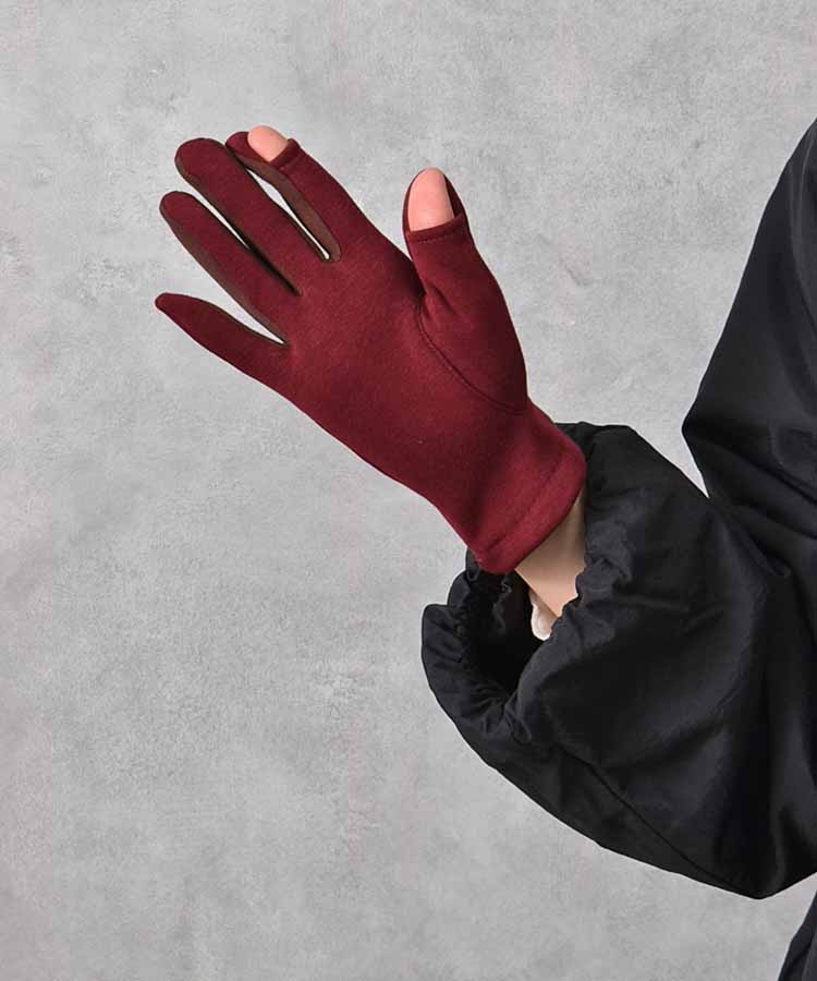 バイカラー指フードグローブ