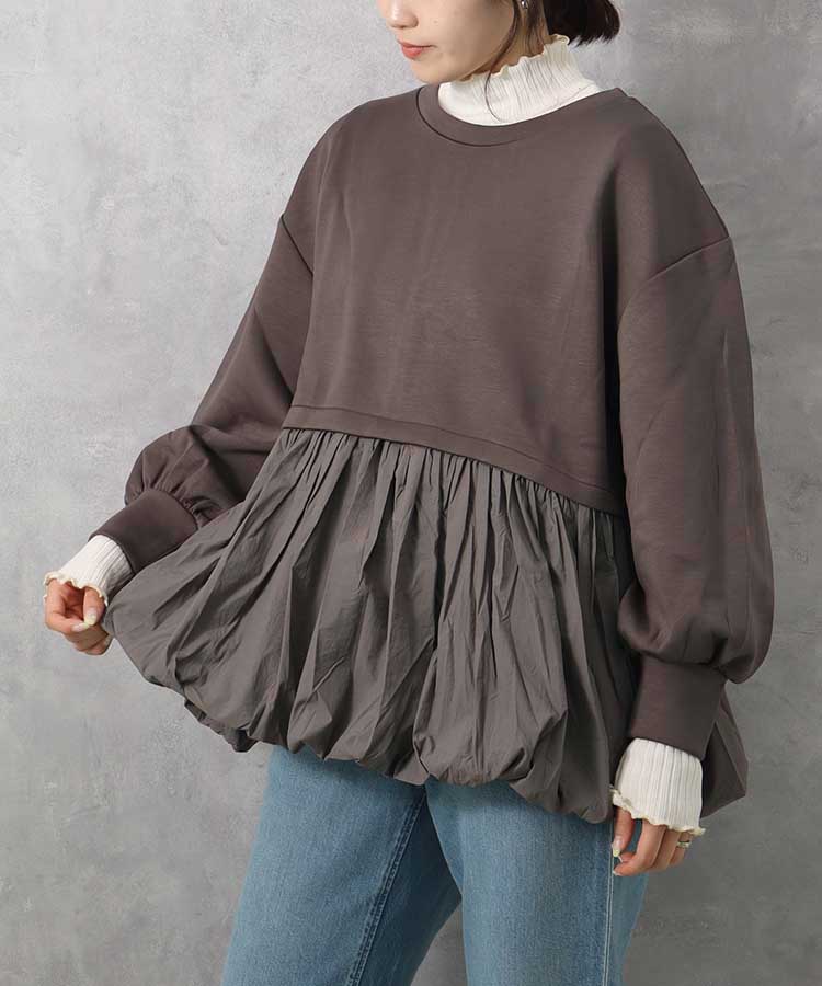 ≪SALE≫【WEB限定】裾バルーンペプラムプルオーバー