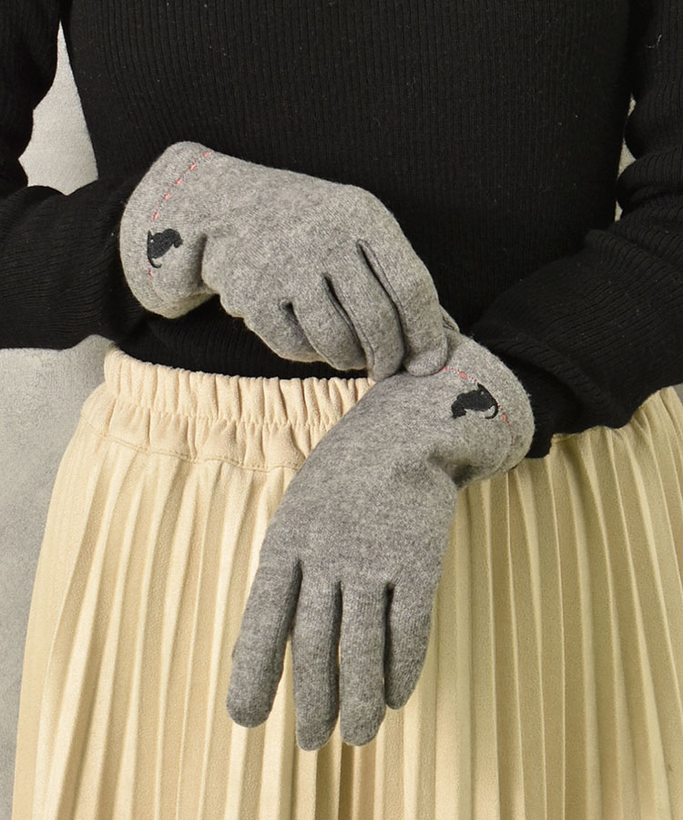 指フードキャット刺繍グローブ
