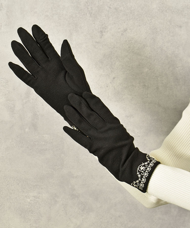 指フードレース刺繍グローブ