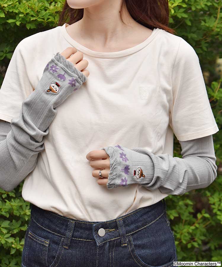 冷感花柄リトルミイ 刺繍ロンググローブ