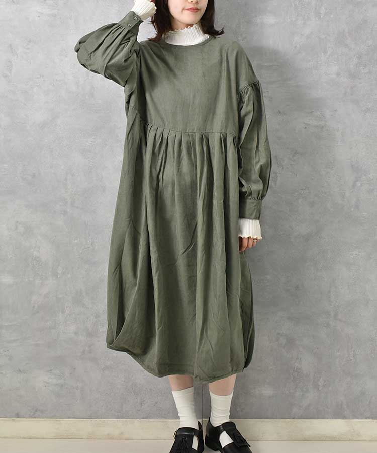 コーデュロイコクーンワンピース