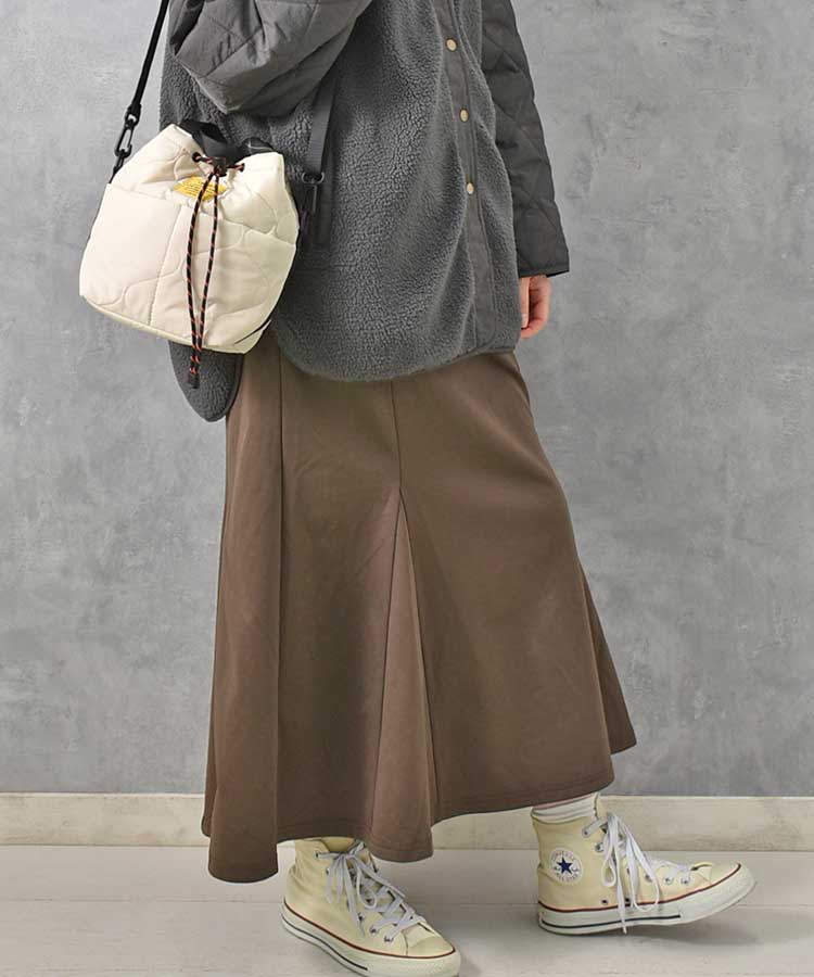 裏起毛カットツイルマーメイドスカート