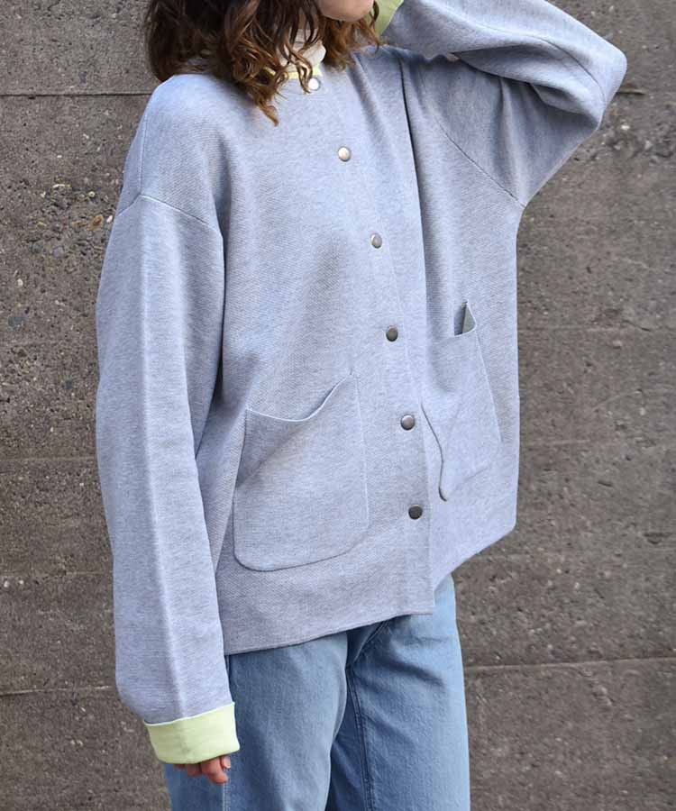 バイカラーニットカーディガン