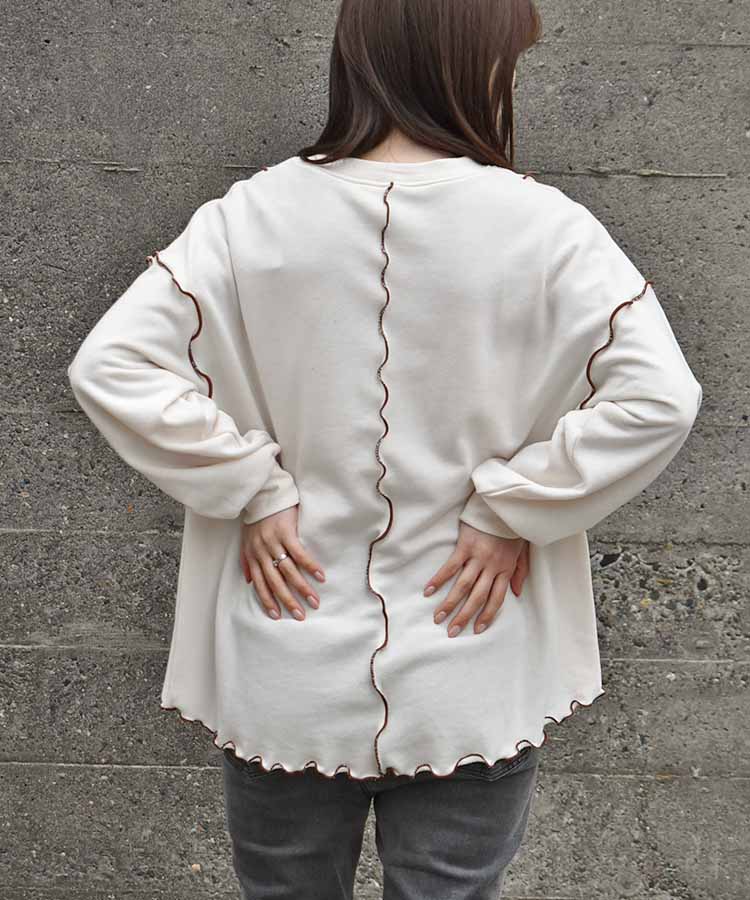 配色メロープルオーバー