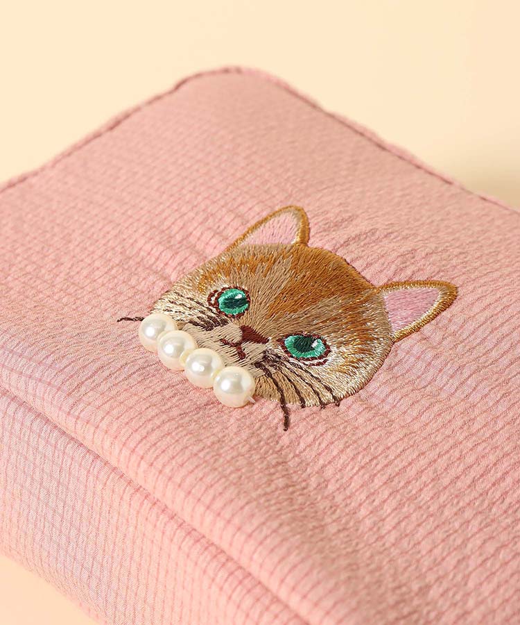 キャットパール多ポケットリップルポーチ