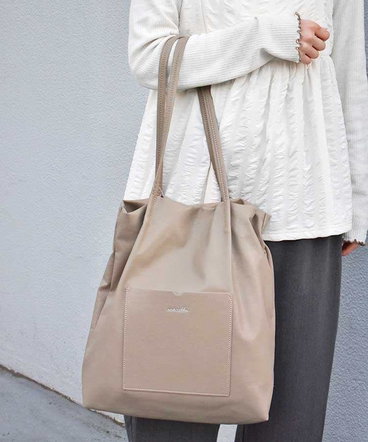 両あおりA4ポケットトート