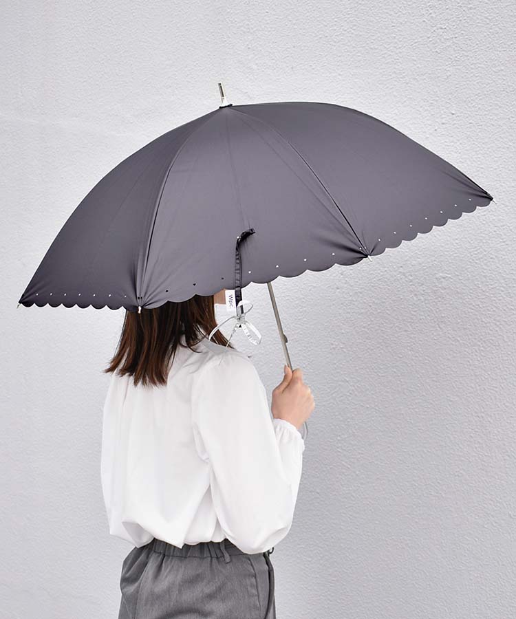 遮光シルバーリボンハート日傘