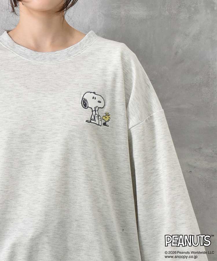 スヌーピーミニ裏毛ルームウェア上下セット