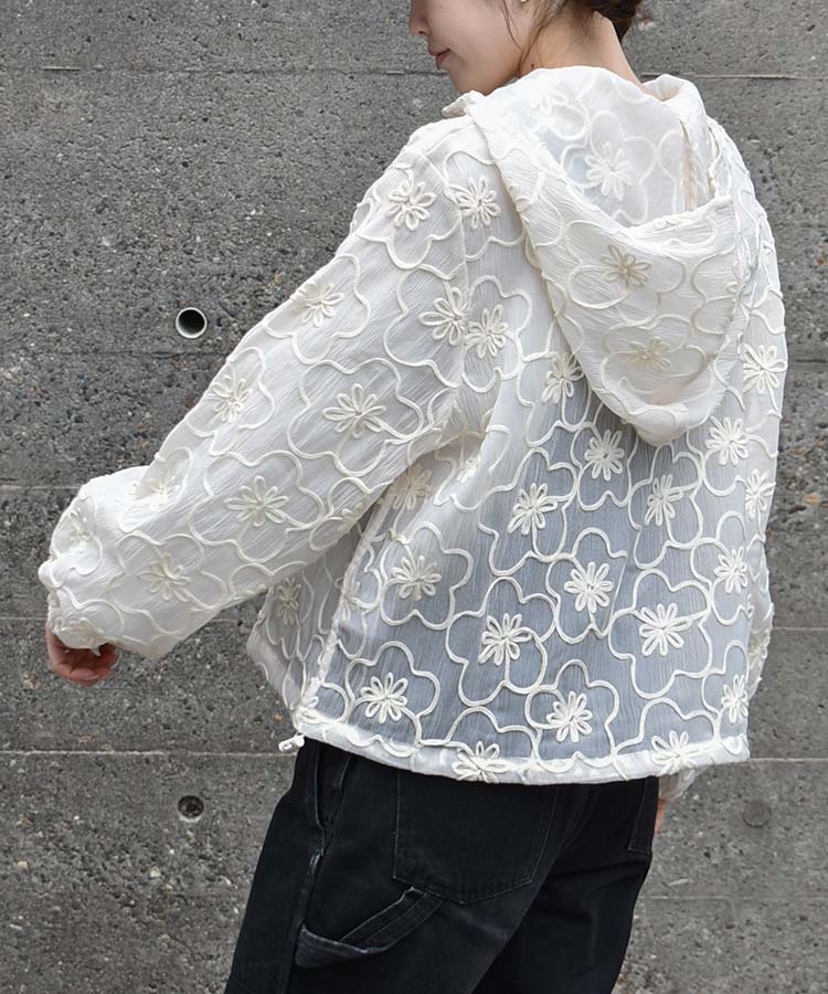 シアーフラワーフードブルゾン
