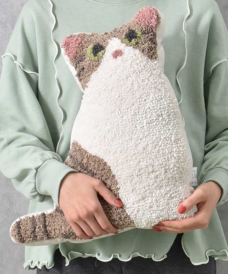 ねこもふもふダイカットクッション