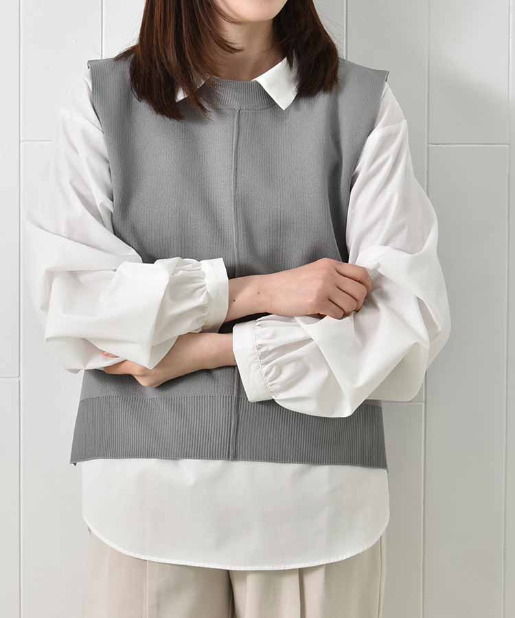 ニット付きブラウス