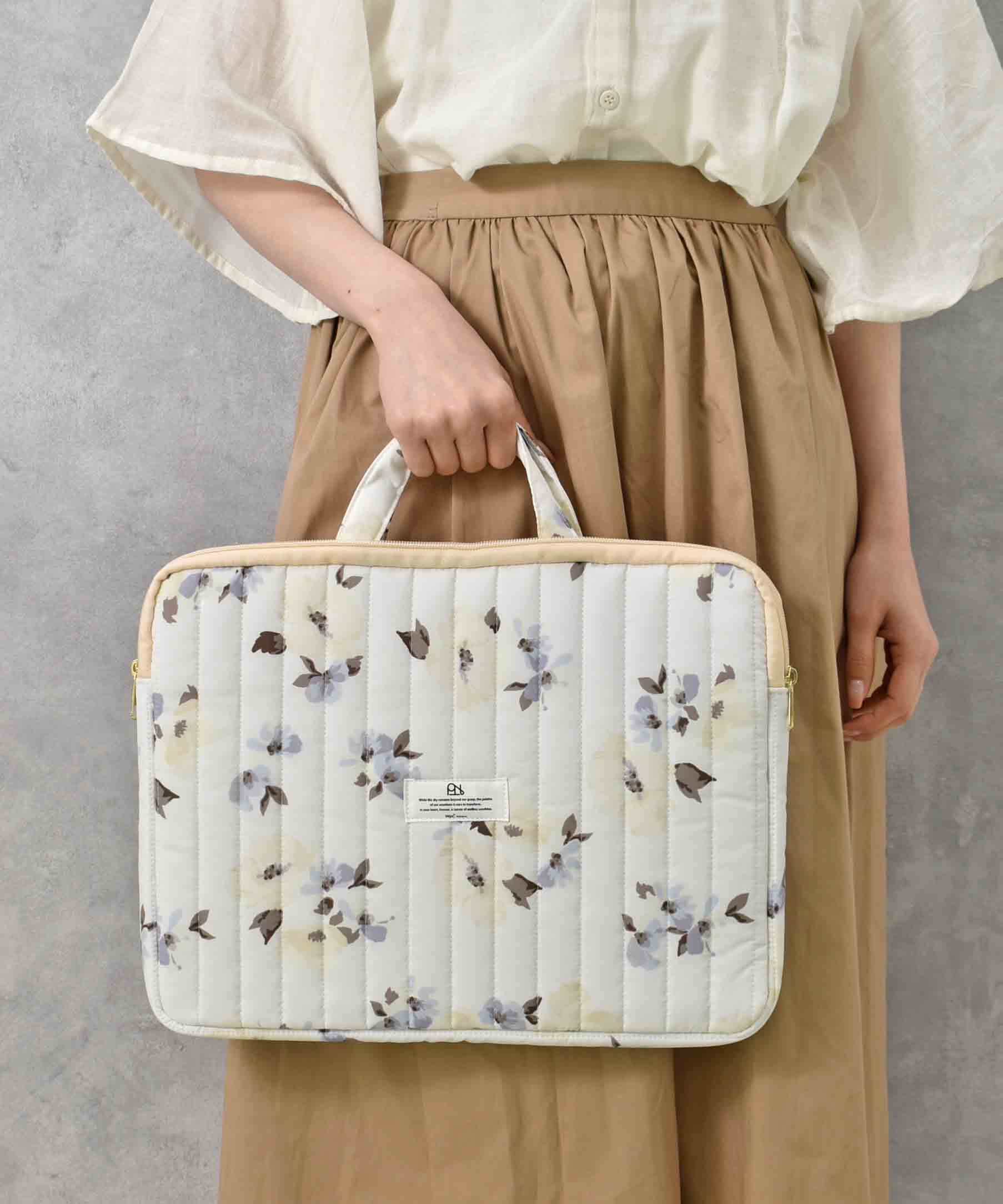 【WEB限定】フラワーはっ水キルティングPCケースL