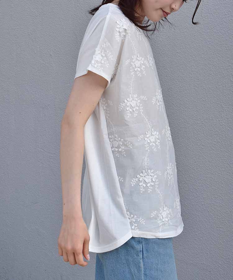 フラワー3D刺繍TシャツNO3