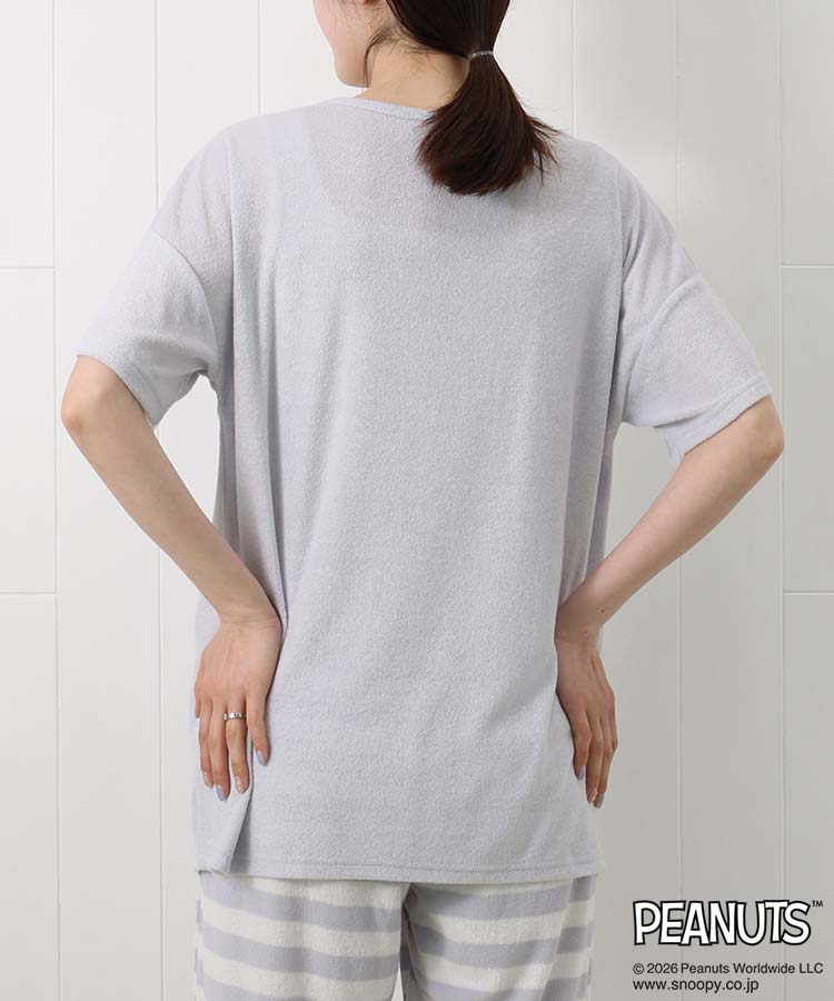 スヌーピー 半袖パイルルームウェア上下セット