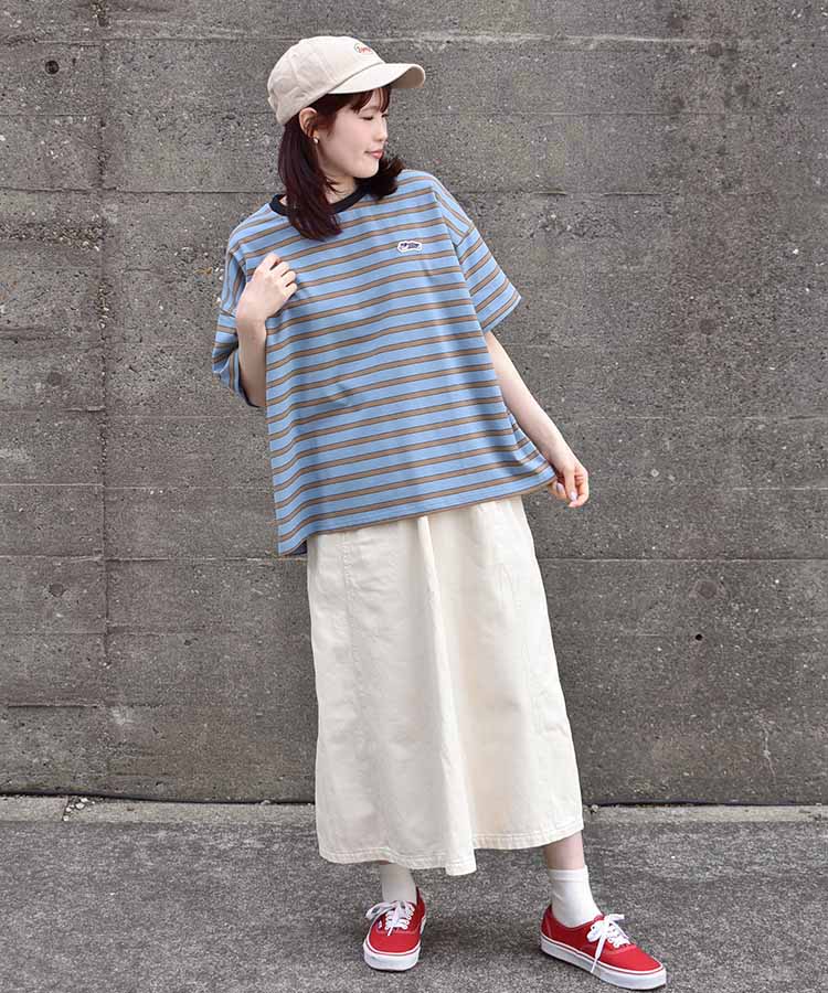 Bouncy.ワッペン付ボーダーTシャツNO1