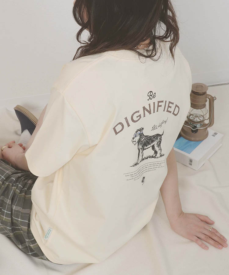 dogイラストプリントTシャツ