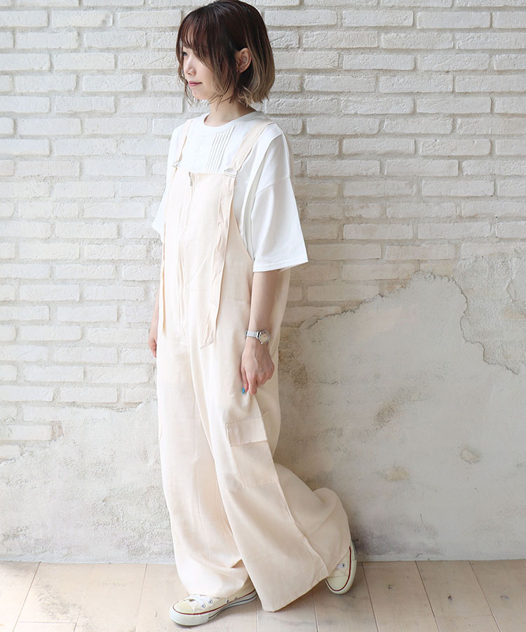 ≪SALE≫シンプルツイルサロペット