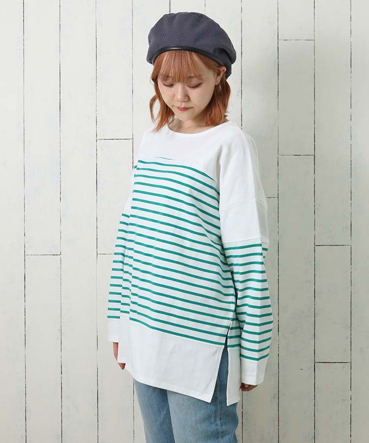 ≪SALE≫切り替えバスクTシャツ