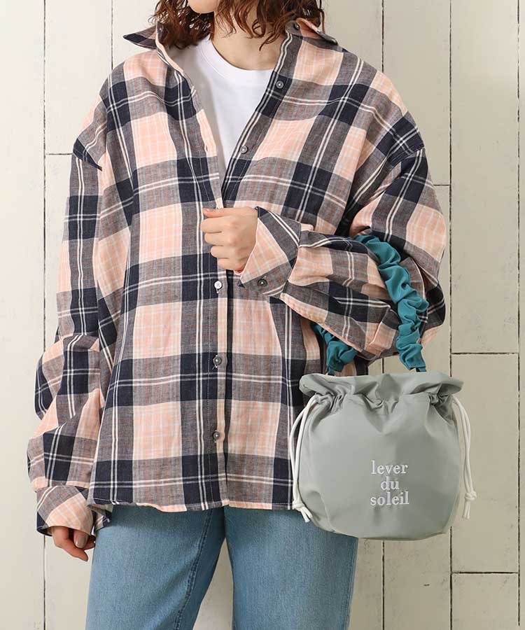 ≪SALE≫フリルハンドル巾着ミニトート