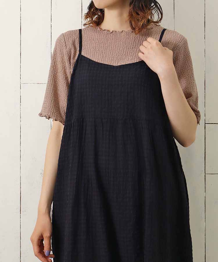 ≪SALE≫バブルシャーリングクルーネックTシャツ