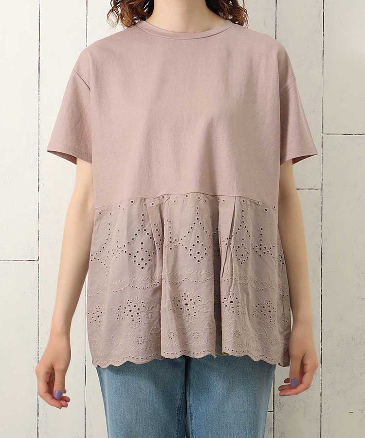 ≪SALE≫冷感カノコスカラップレース切替プルオーバー