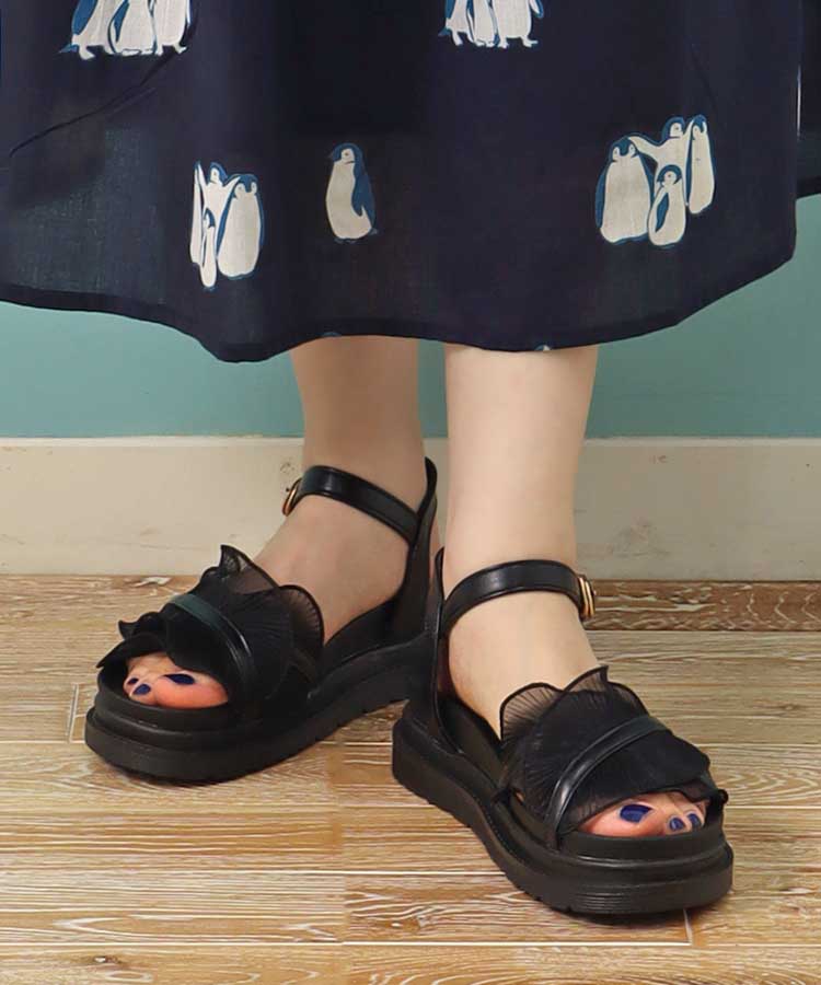 ≪SALE≫チュールフリルサンダル