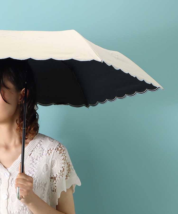 スカラ刺繍晴兼折傘
